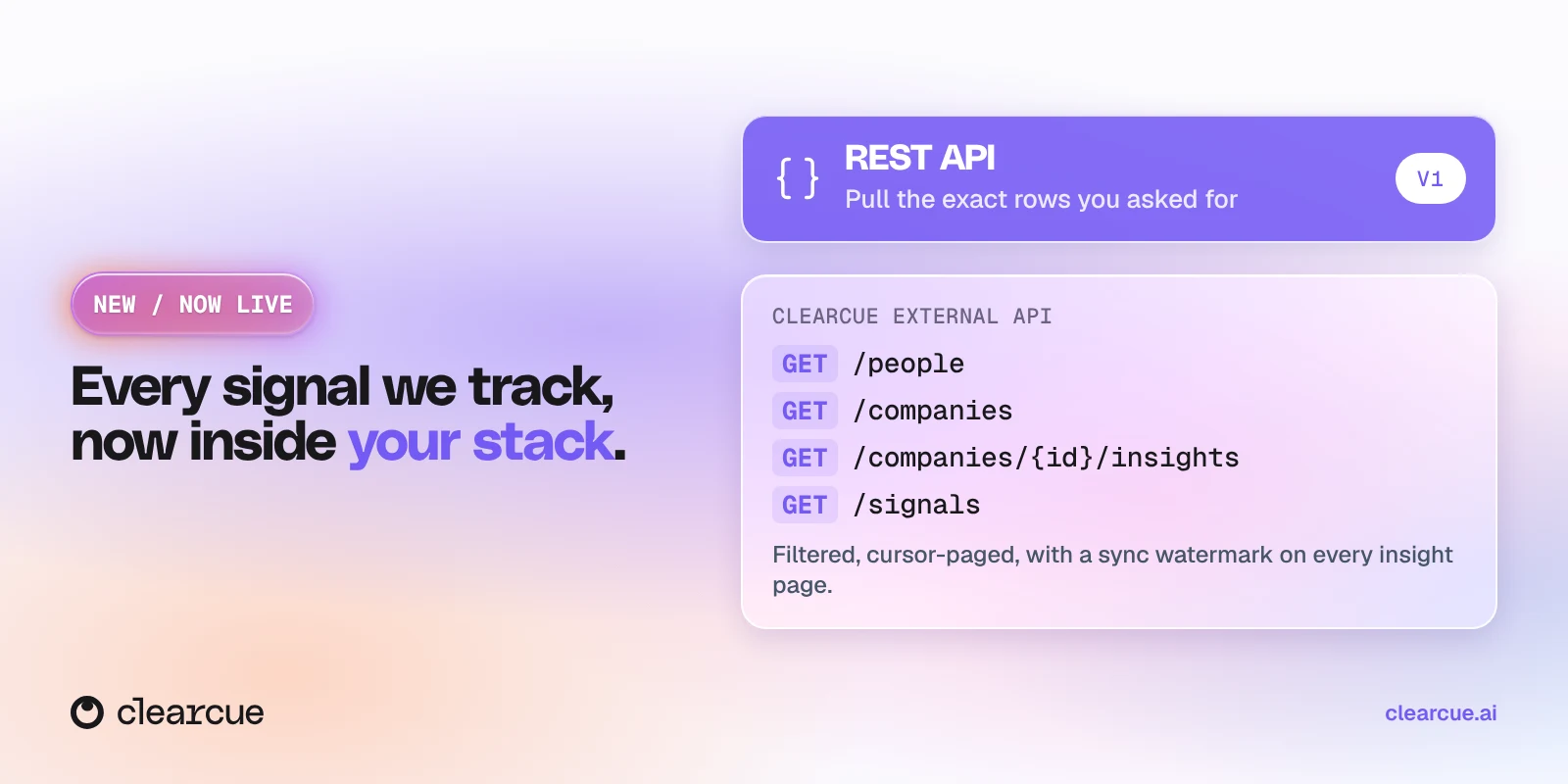 Clearcue API